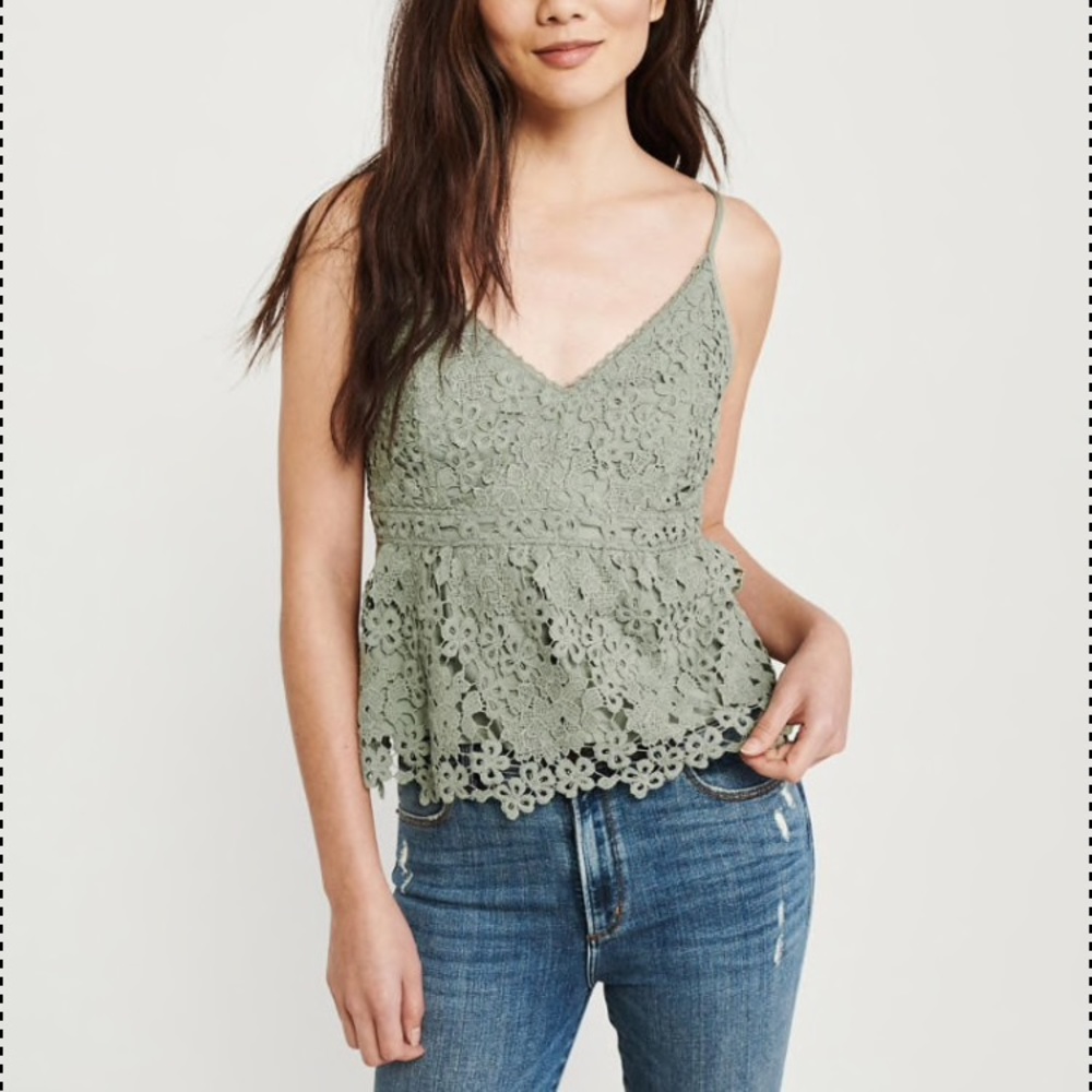 Abercrombie & Fitch Lace Peplum Cami NWT S